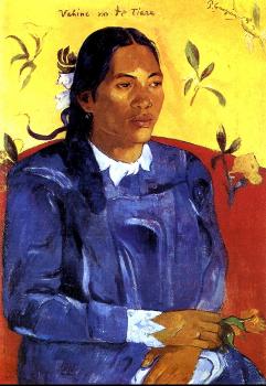 Paul Gauguin : Woman with a Flower